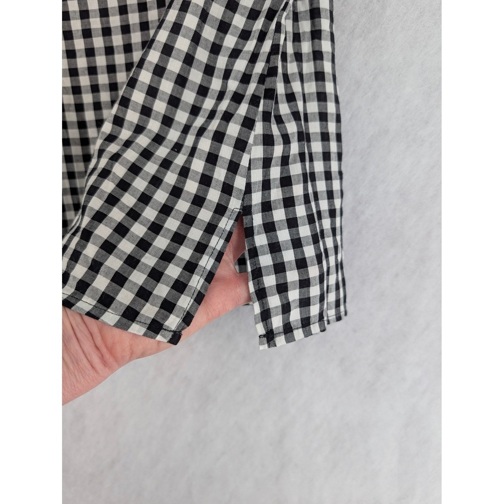 Daniel Rainn Blouse Women PS Black Gingham Ruffle Tiered Bell Sleeve Peasant Top - Picture 6 of 12